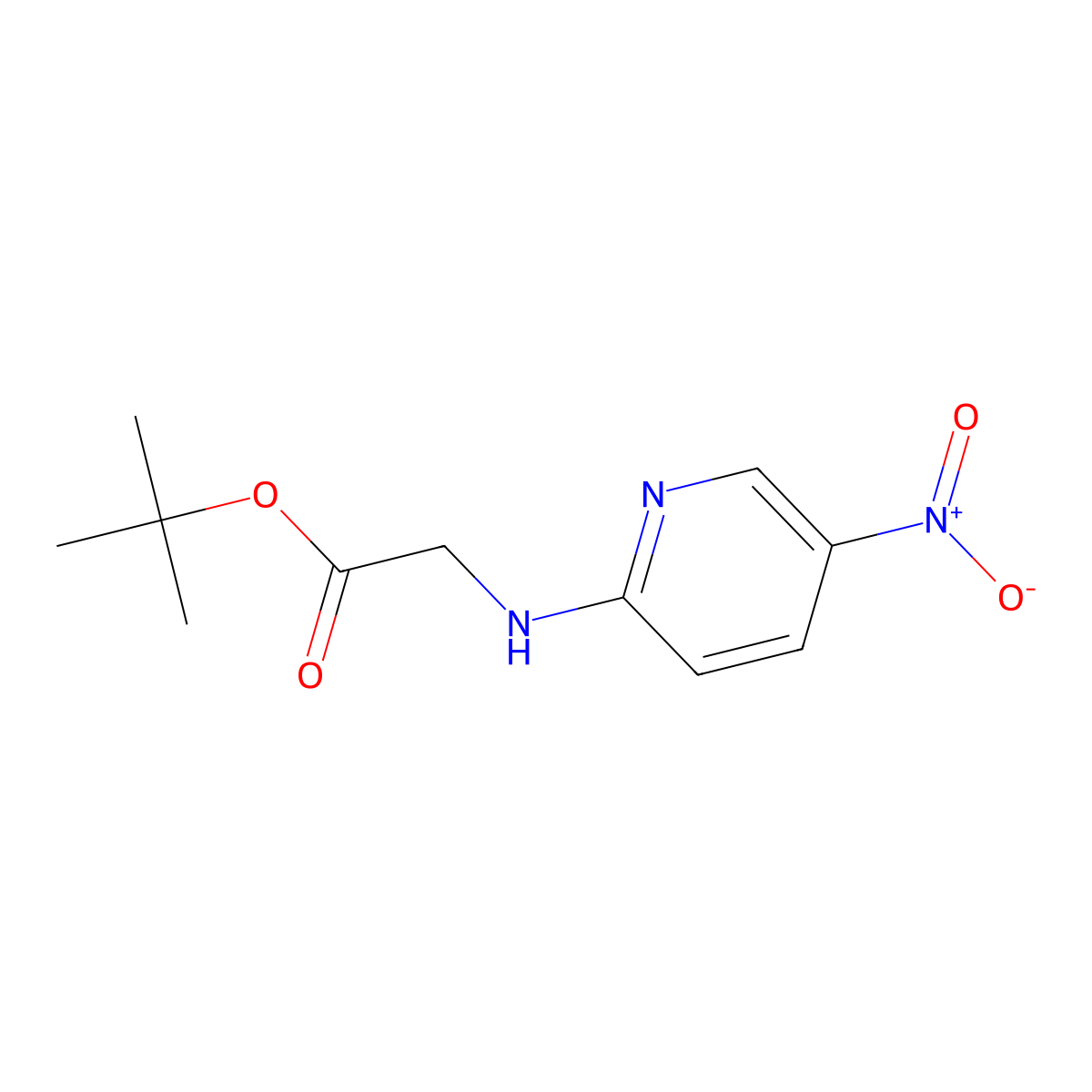 Tert-butyl 2-[(5-nitropyridin-2-yl)amino]acetate molecular structure, CAS 2639416-96-7
