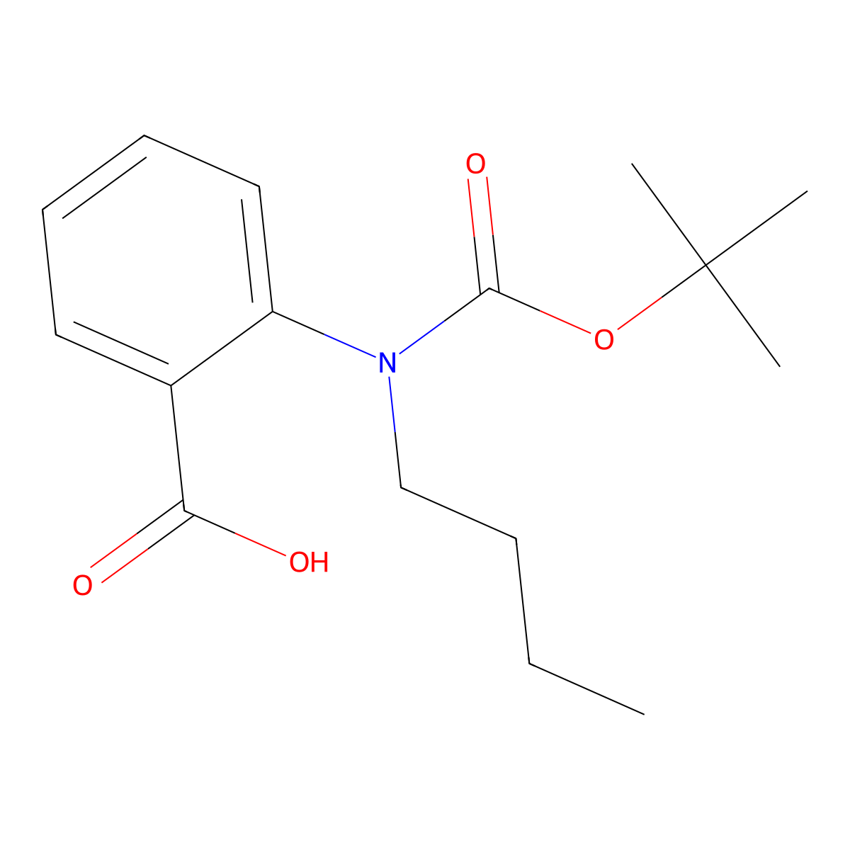 2-{[(Tert-butoxy)carbonyl](butyl)amino}benzoic acid molecular structure, CAS 2639416-97-8