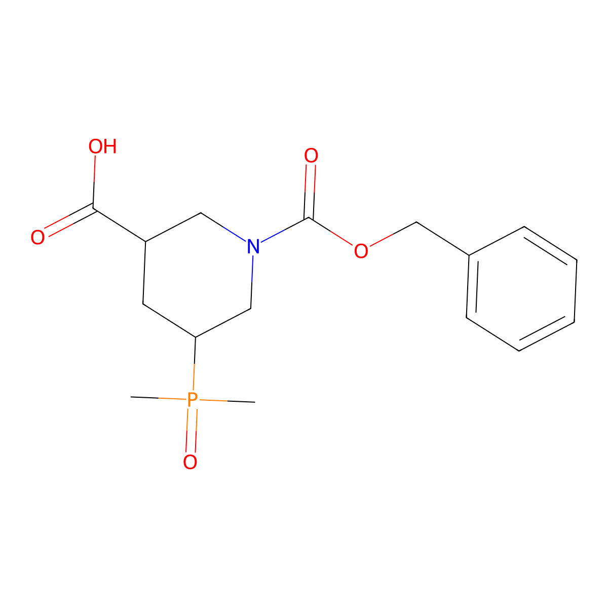 1-[(Benzyloxy)carbonyl]-5-(dimethylphosphoryl)piperidine-3-carboxylic acid molecular structure, CAS 2639416-99-0