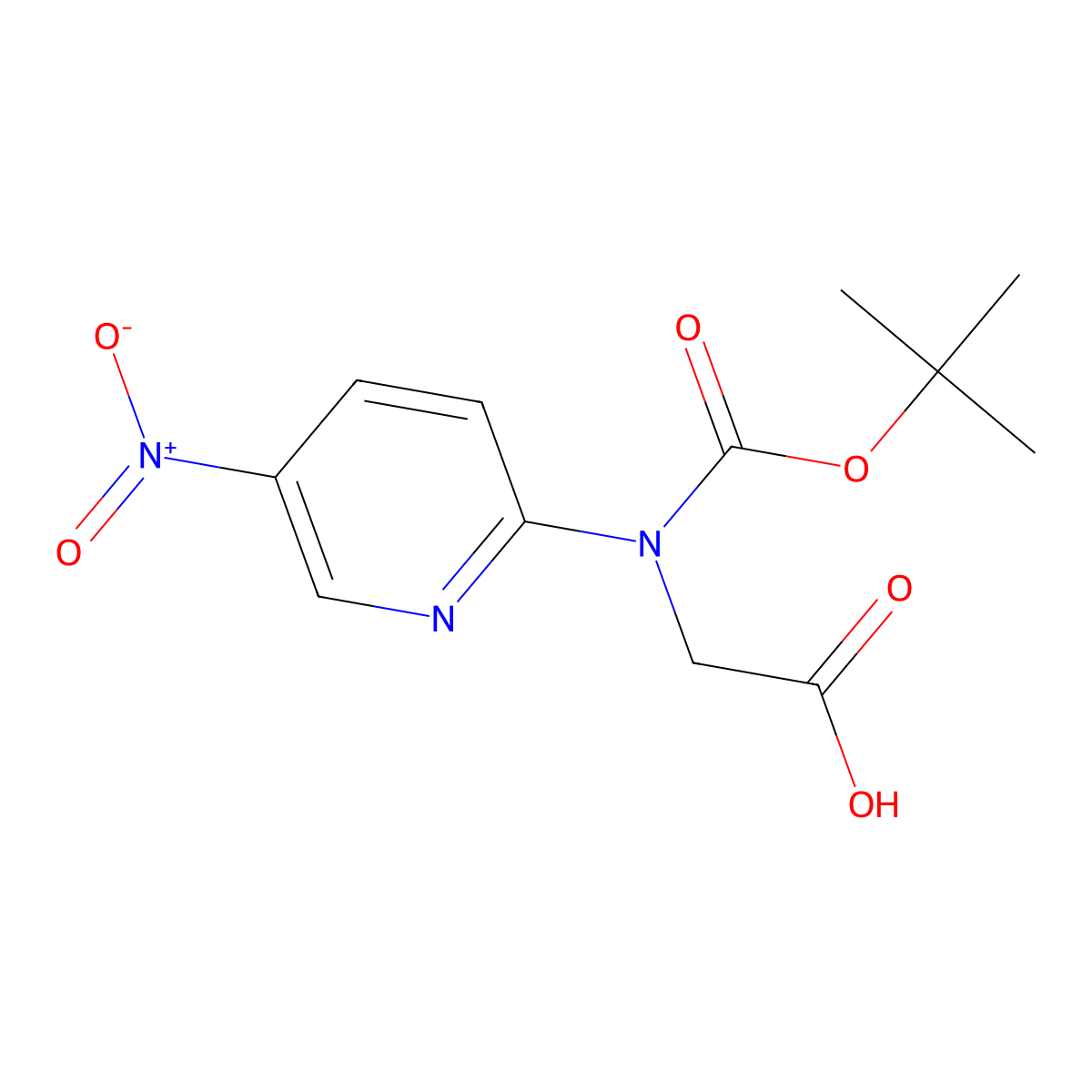 2-{[(Tert-butoxy)carbonyl](5-nitropyridin-2-yl)amino}acetic acid molecular structure, CAS 2639417-23-3