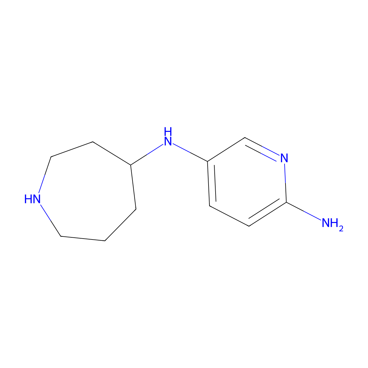 N5-(azepan-4-yl)pyridine-2,5-diamine molecular structure, CAS 2639417-34-6