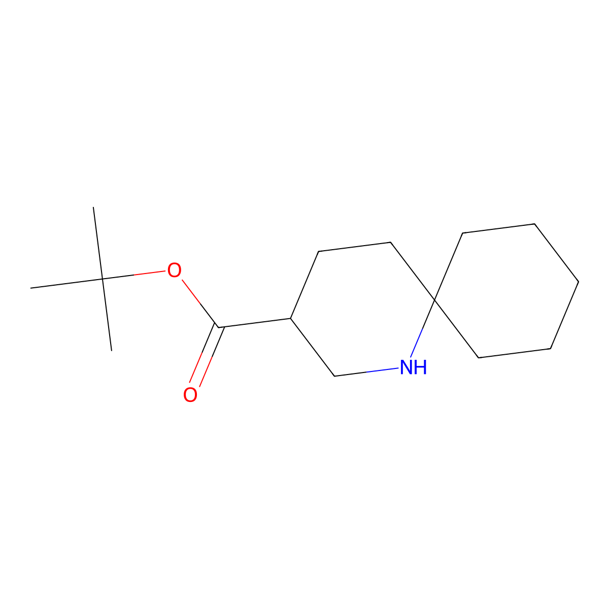 Tert-butyl 1-azaspiro[5.5]undecane-3-carboxylate molecular structure, CAS 2639417-41-5