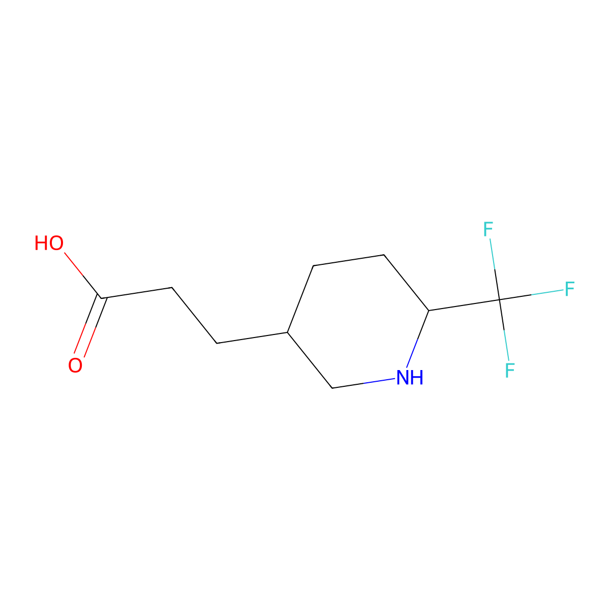 3-[6-(Trifluoromethyl)piperidin-3-yl]propanoic acid molecular structure, CAS 2639417-45-9