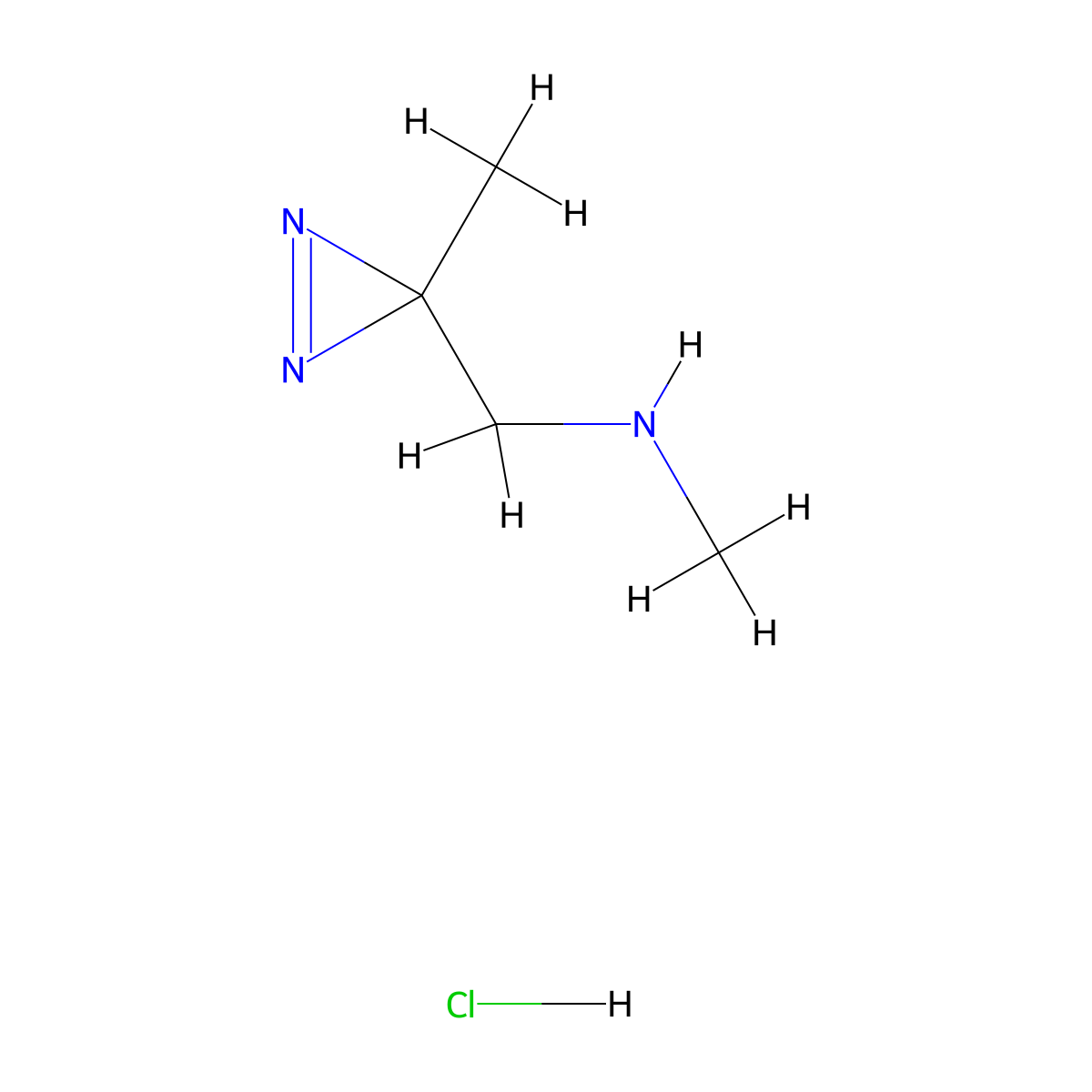 methyl[(3-methyl-3H-diazirin-3-yl)methyl]amine hydrochloride molecular structure, CAS 2639417-51-7