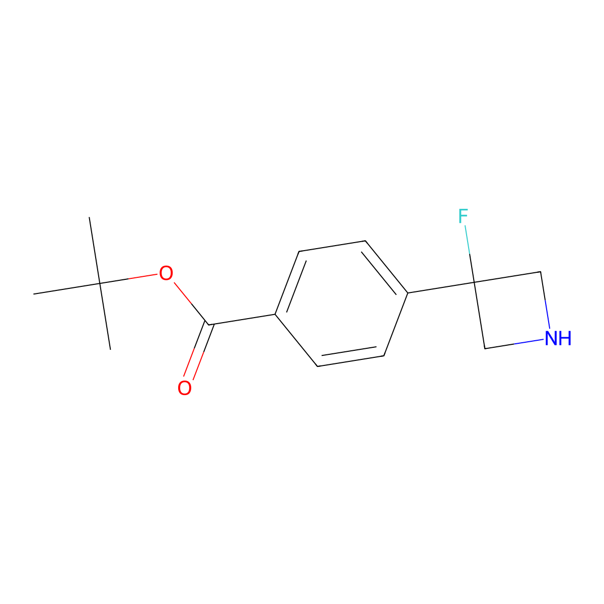 Tert-butyl 4-(3-fluoroazetidin-3-yl)benzoate molecular structure, CAS 2639417-60-8