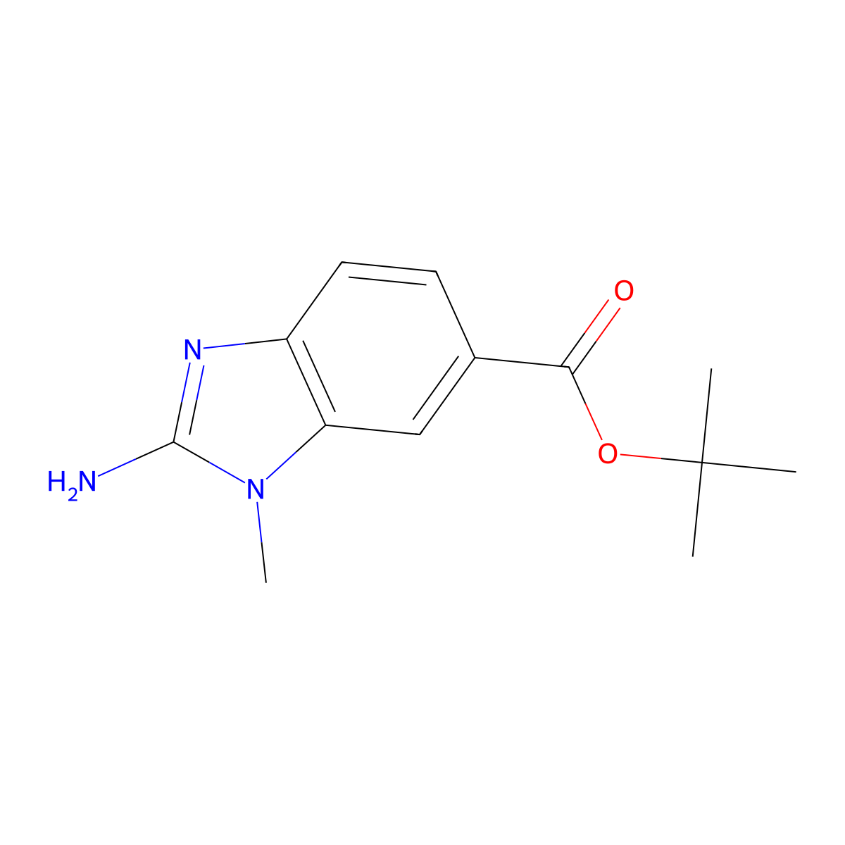 tert-butyl 2-amino-1-methyl-1H-1,3-benzodiazole-6-carboxylate molecular structure, CAS 2639417-65-3