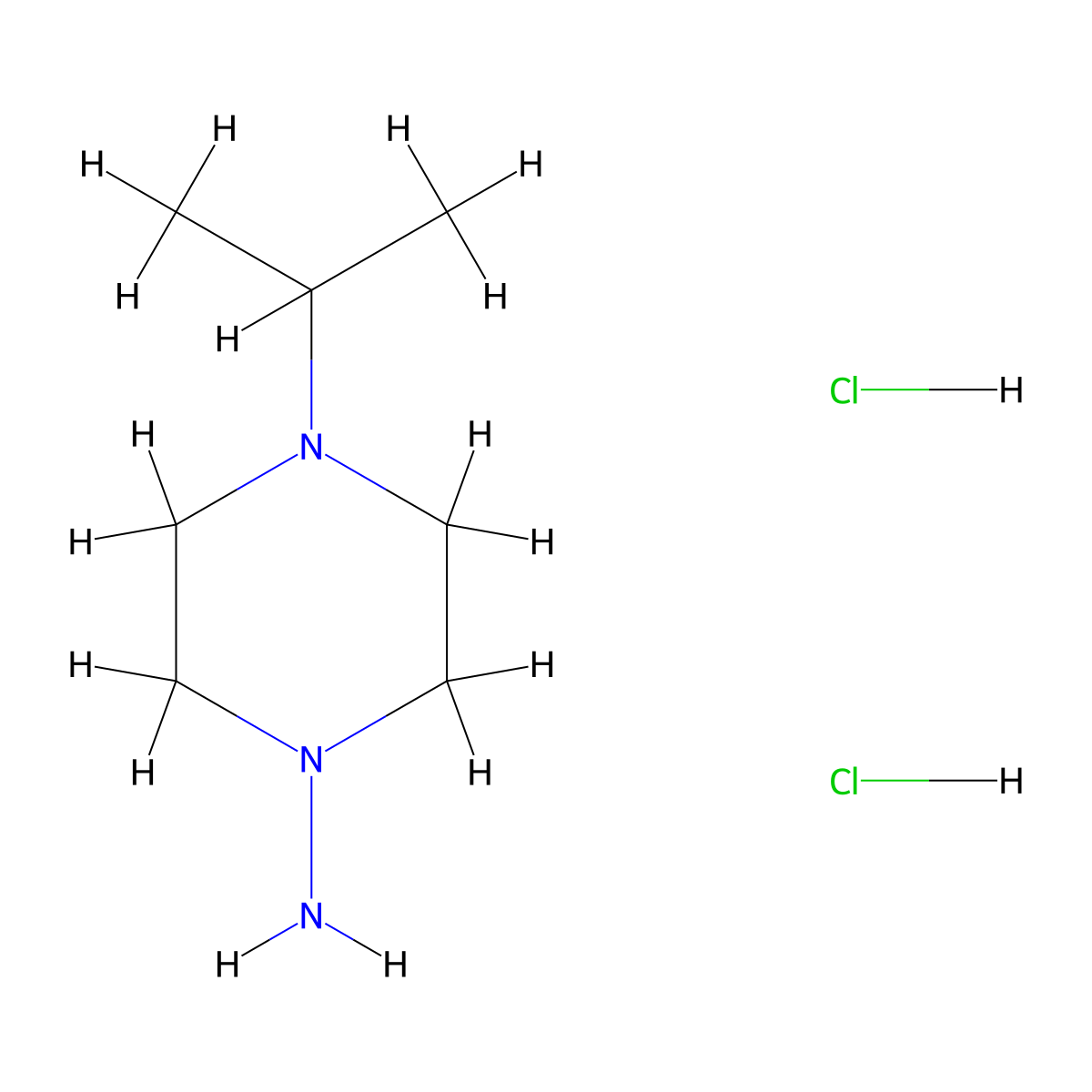 4-(Propan-2-yl)piperazin-1-aminedihydrochloride molecular structure, CAS 2639417-78-8