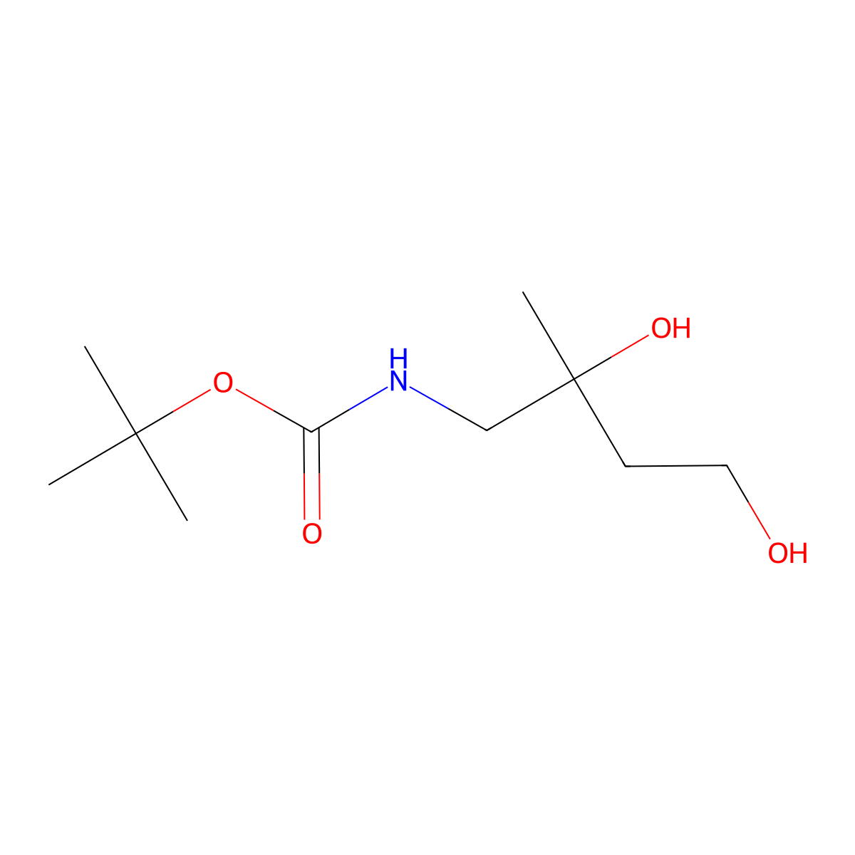 tert-butyl N-(2,4-dihydroxy-2-methylbutyl)carbamate molecular structure, CAS 2639418-11-2
