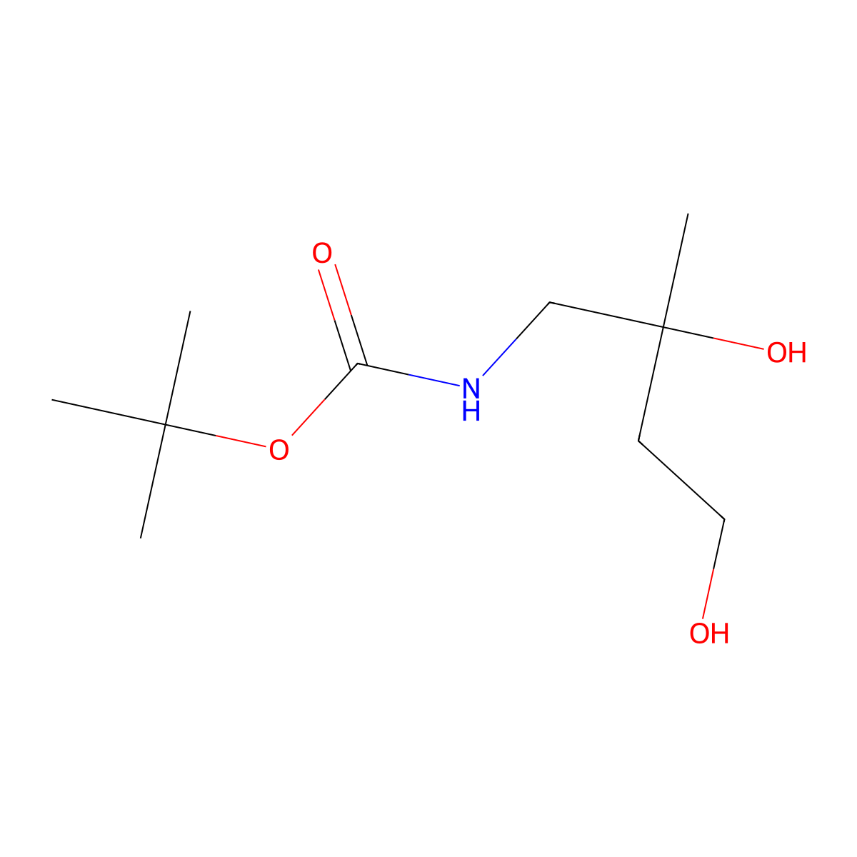 tert-butyl N-(2,4-dihydroxy-2-methylbutyl)carbamate molecular structure, CAS 2639418-11-2