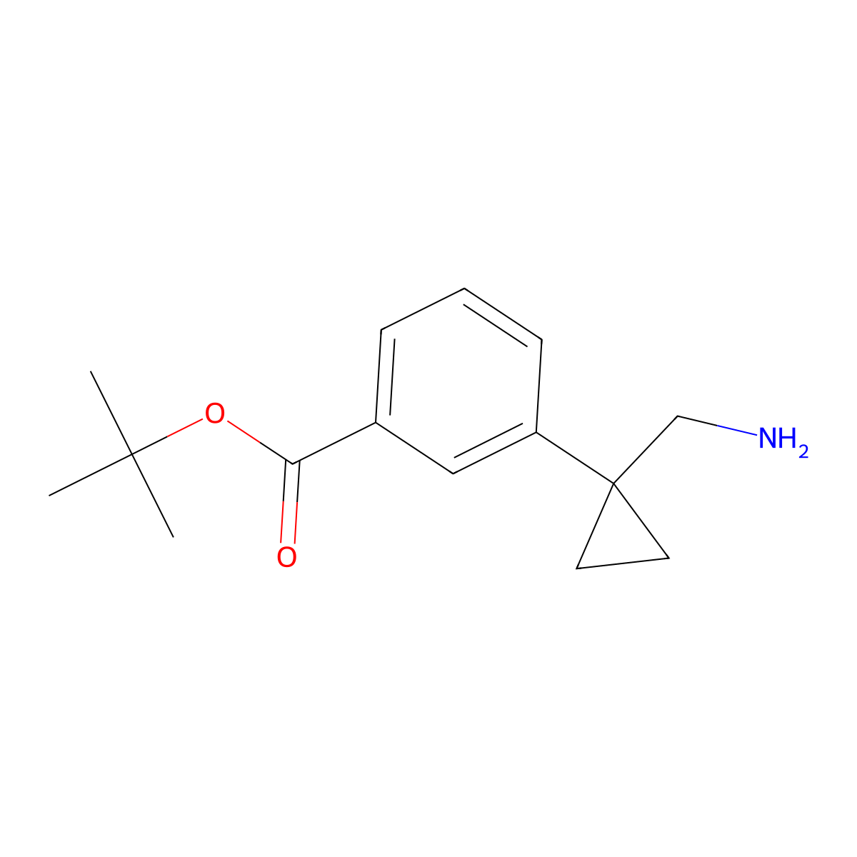 Tert-butyl 3-[1-(aminomethyl)cyclopropyl]benzoate molecular structure, CAS 2639418-16-7
