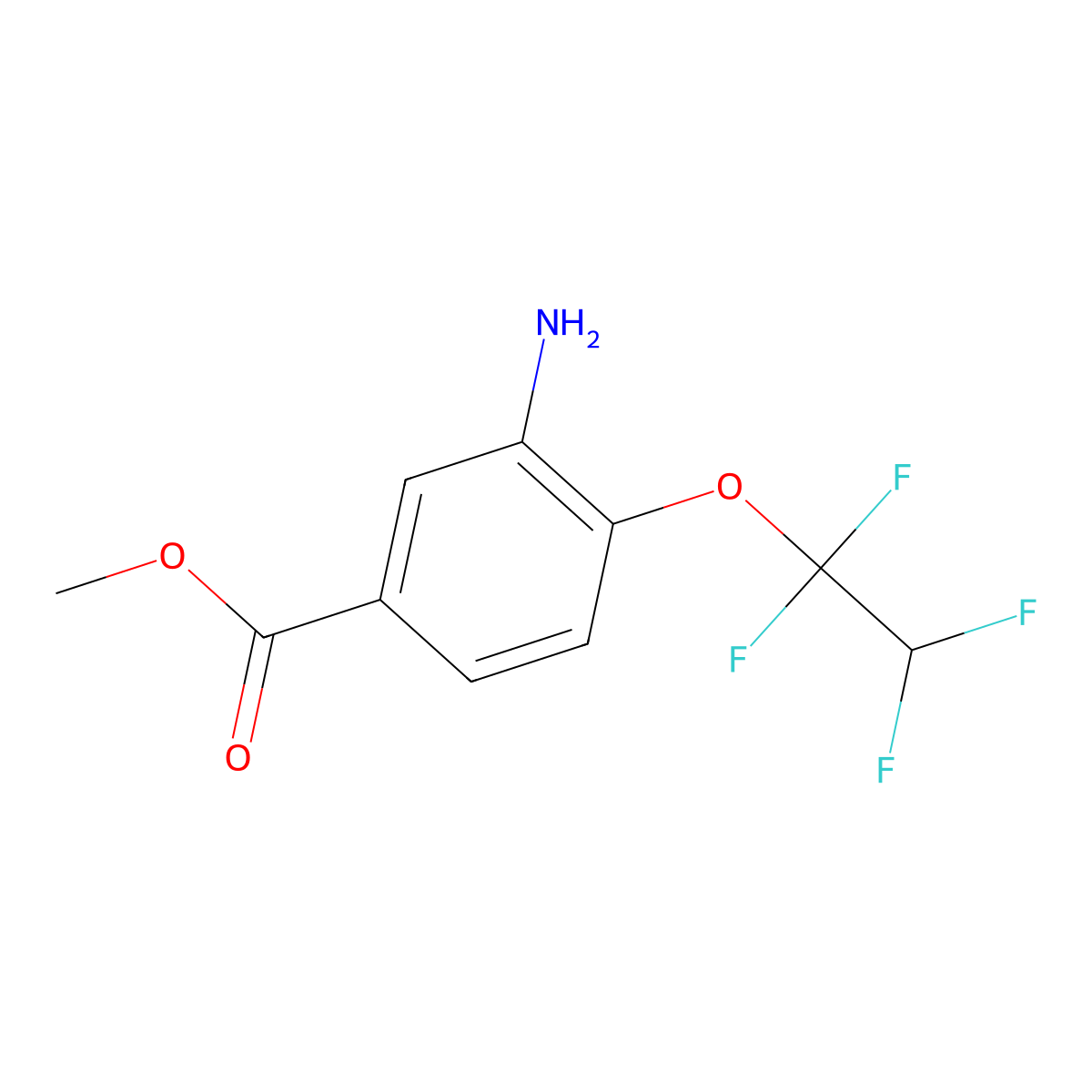 Methyl 3-amino-4-(1,1,2,2-tetrafluoroethoxy)benzoate molecular structure, CAS 2639418-21-4