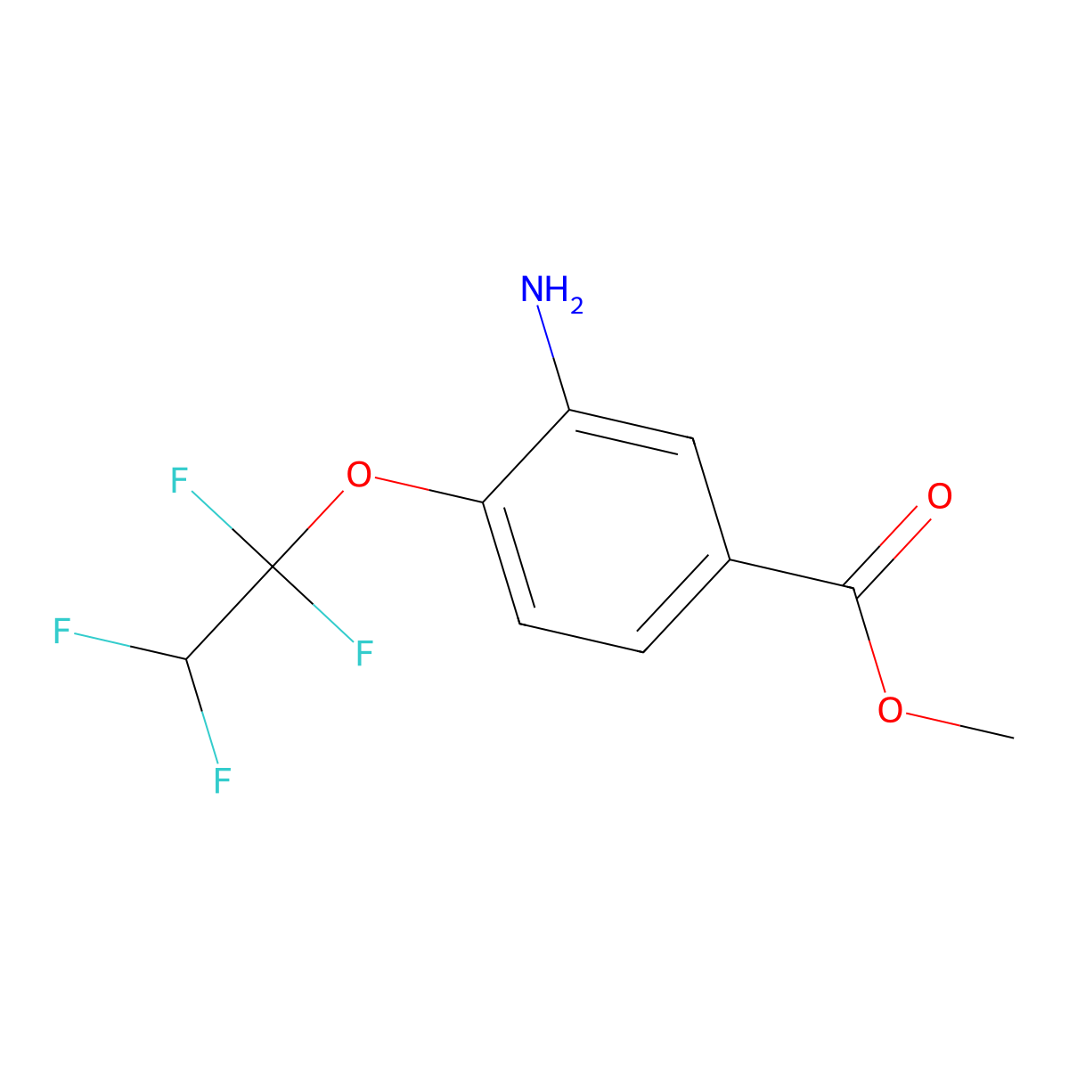 Methyl 3-amino-4-(1,1,2,2-tetrafluoroethoxy)benzoate molecular structure, CAS 2639418-21-4
