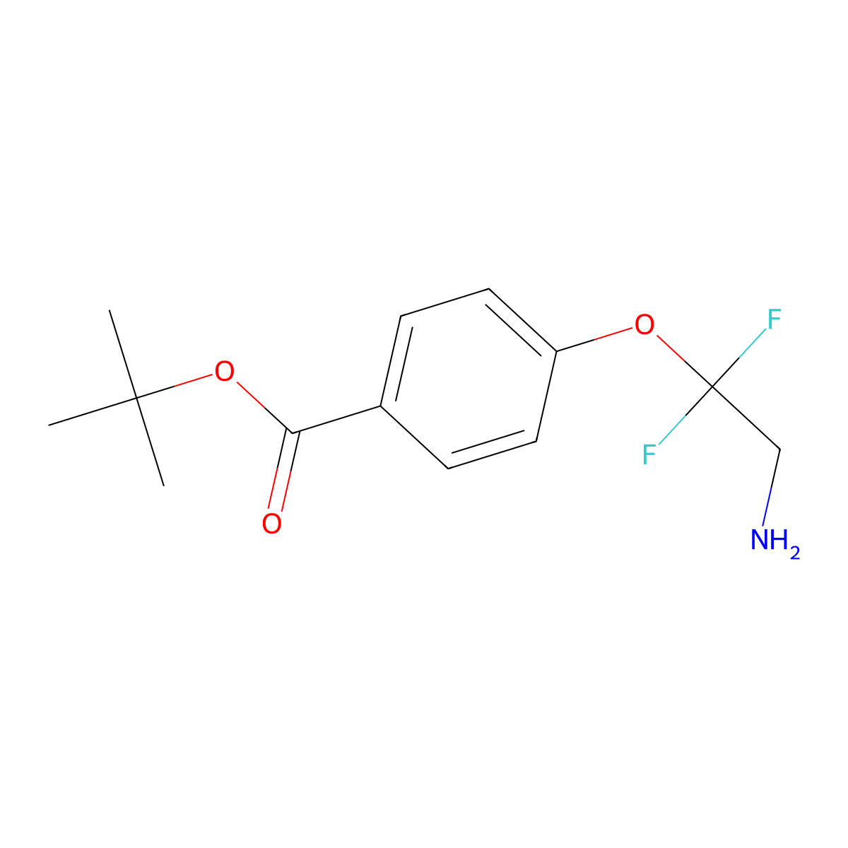 Tert-butyl 4-(2-amino-1,1-difluoroethoxy)benzoate molecular structure, CAS 2639418-30-5