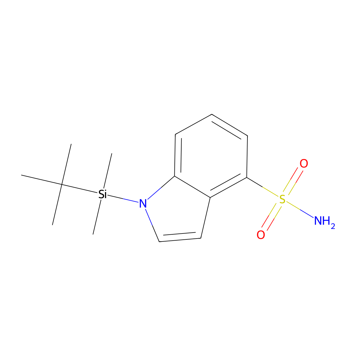 1-(tert-butyldimethylsilyl)-1H-indole-4-sulfonamide molecular structure, CAS 2639418-32-7