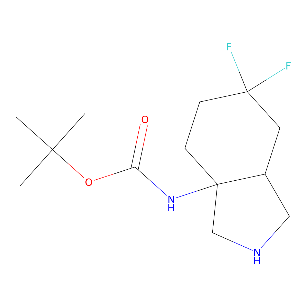 tert-butyl N-(6,6-difluoro-octahydro-1H-isoindol-3a-yl)carbamate molecular structure, CAS 2639418-42-9
