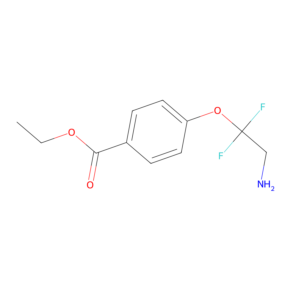 Ethyl 4-(2-amino-1,1-difluoroethoxy)benzoate molecular structure, CAS 2639418-58-7