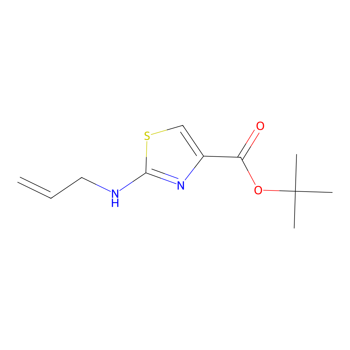 Tert-butyl 2-[(prop-2-en-1-yl)amino]-1,3-thiazole-4-carboxylate molecular structure, CAS 2639418-63-4