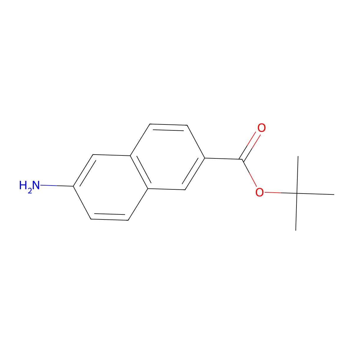 Tert-butyl 6-aminonaphthalene-2-carboxylate molecular structure, CAS 2639418-75-8