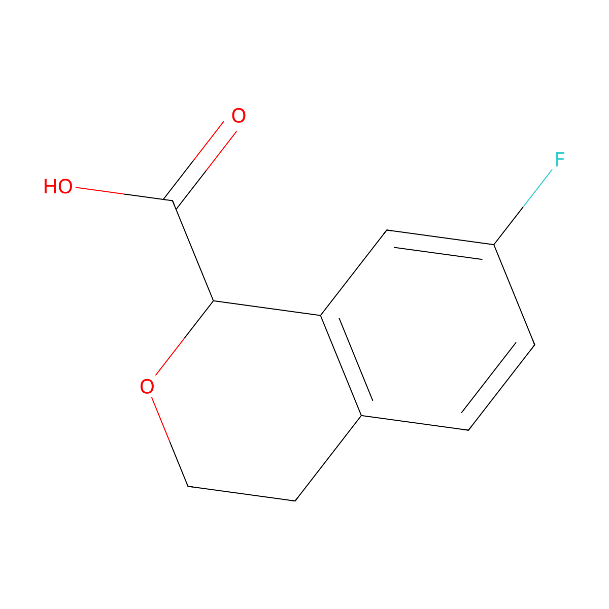 7-fluoro-3,4-dihydro-1H-2-benzopyran-1-carboxylic acid molecular structure, CAS 2639418-81-6