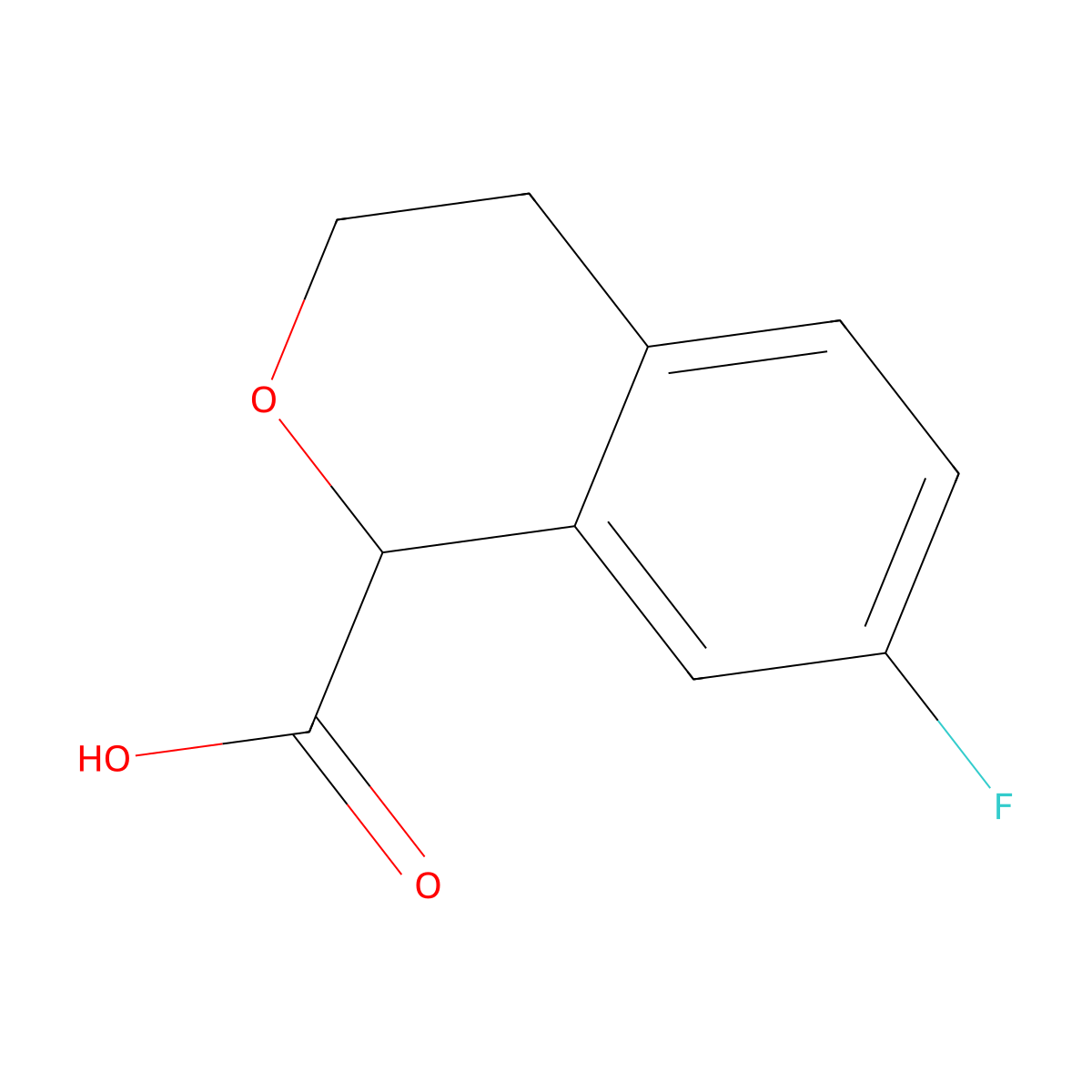 7-fluoro-3,4-dihydro-1H-2-benzopyran-1-carboxylic acid molecular structure, CAS 2639418-81-6