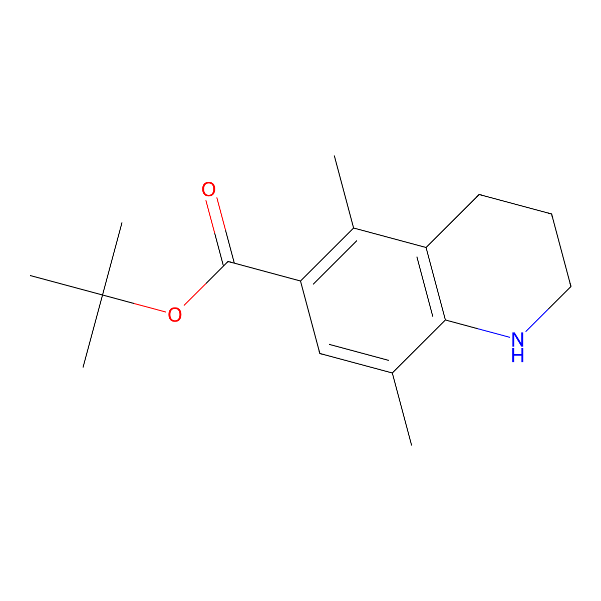 Tert-butyl 5,8-dimethyl-1,2,3,4-tetrahydroquinoline-6-carboxylate molecular structure, CAS 2639418-93-0