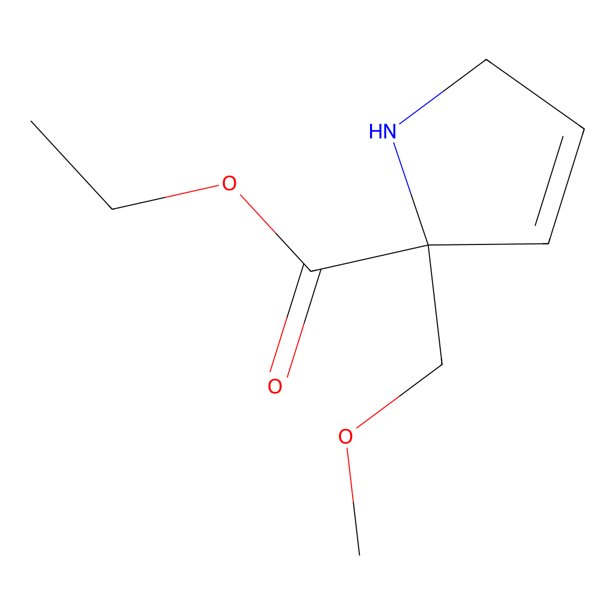 ethyl 2-(methoxymethyl)-2,5-dihydro-1H-pyrrole-2-carboxylate molecular structure, CAS 2639418-96-3