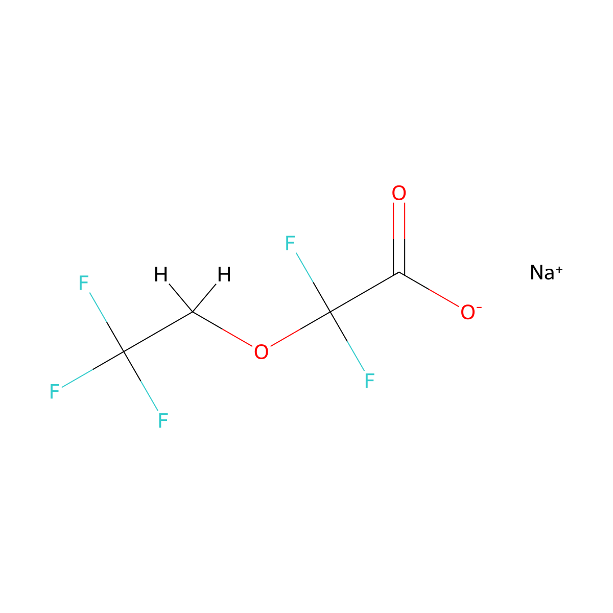 Sodium2,2-difluoro-2-(2,2,2-trifluoroethoxy)acetate molecular structure, CAS 2639418-97-4