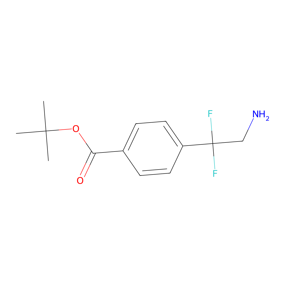 Tert-butyl 4-(2-amino-1,1-difluoroethyl)benzoate molecular structure, CAS 2639418-98-5