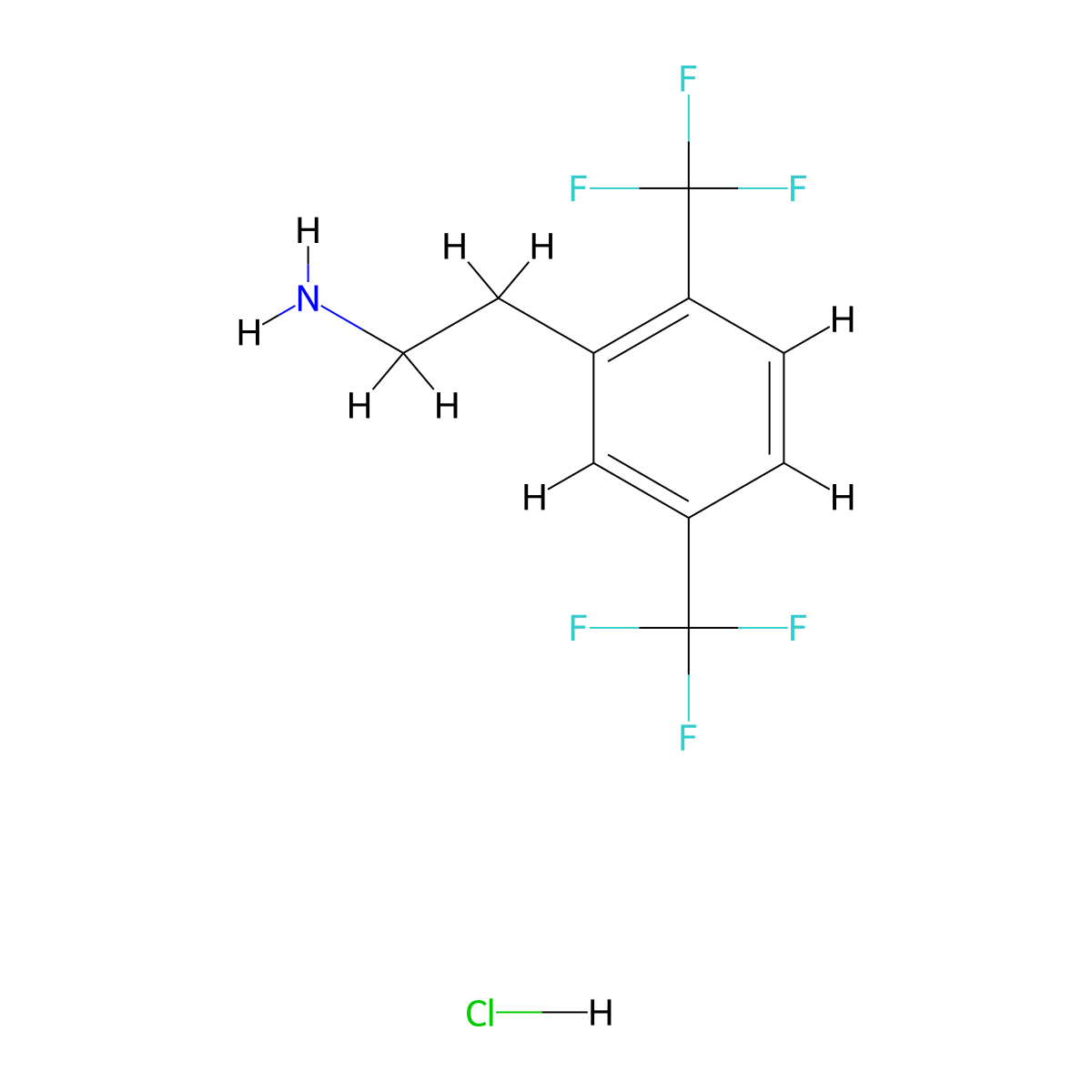 2-[2,5-Bis(trifluoromethyl)phenyl]ethan-1-amine hydrochloride molecular structure, CAS 2639419-04-6