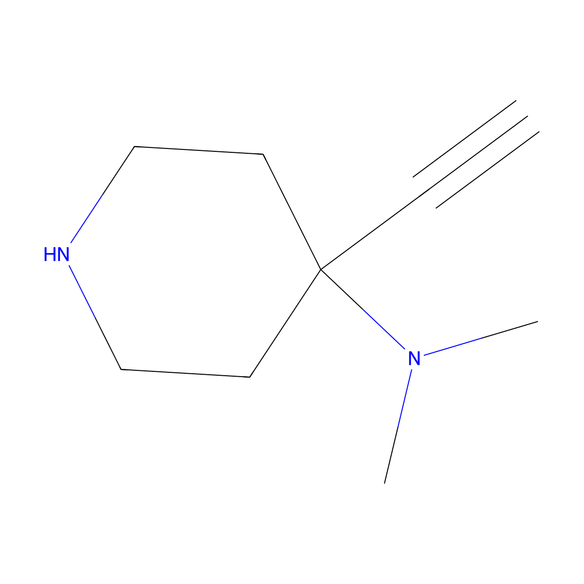 4-ethynyl-N,N-dimethylpiperidin-4-amine molecular structure, CAS 2639419-05-7