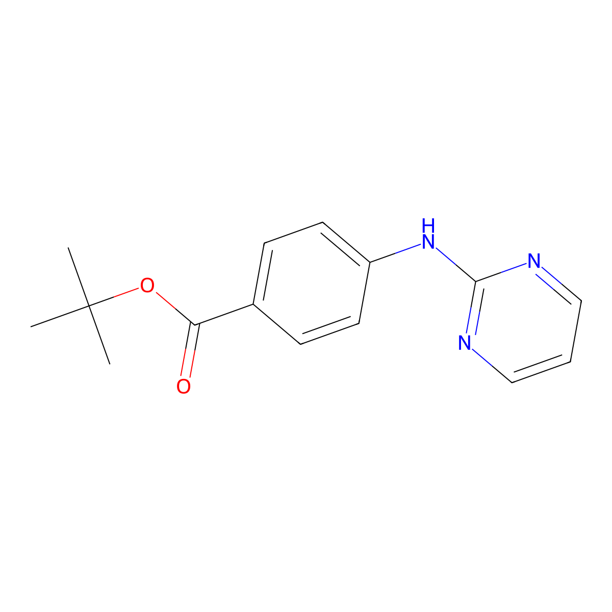 Tert-butyl 4-[(pyrimidin-2-yl)amino]benzoate molecular structure, CAS 2639419-22-8
