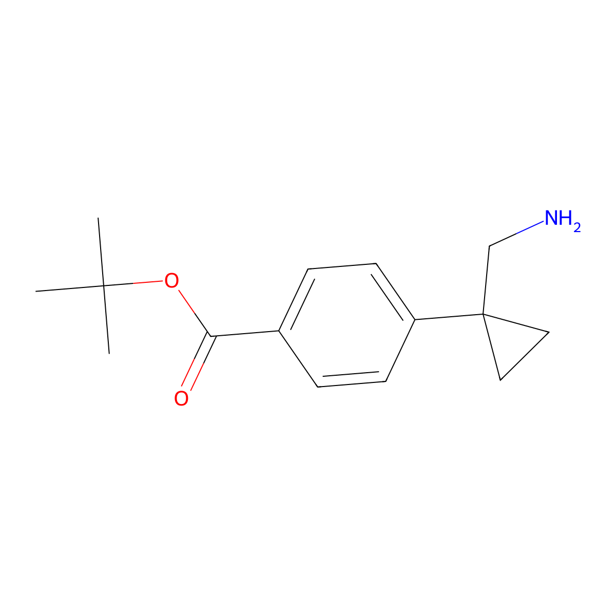 Tert-butyl 4-[1-(aminomethyl)cyclopropyl]benzoate molecular structure, CAS 2639419-25-1