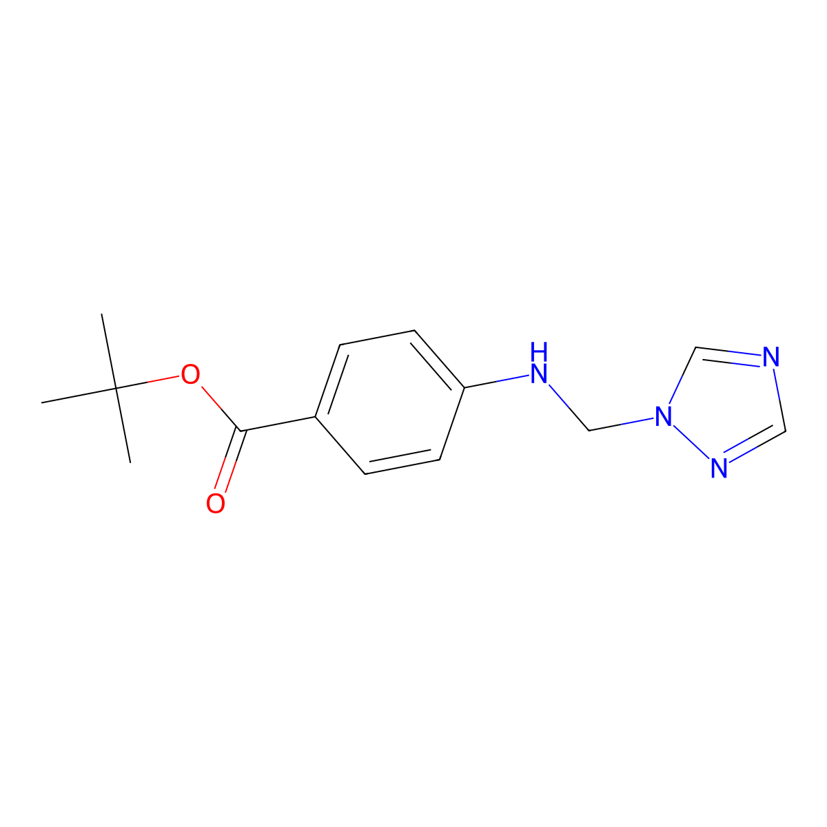 tert-butyl 4-{[(1H-1,2,4-triazol-1-yl)methyl]amino}benzoate molecular structure, CAS 2639419-28-4