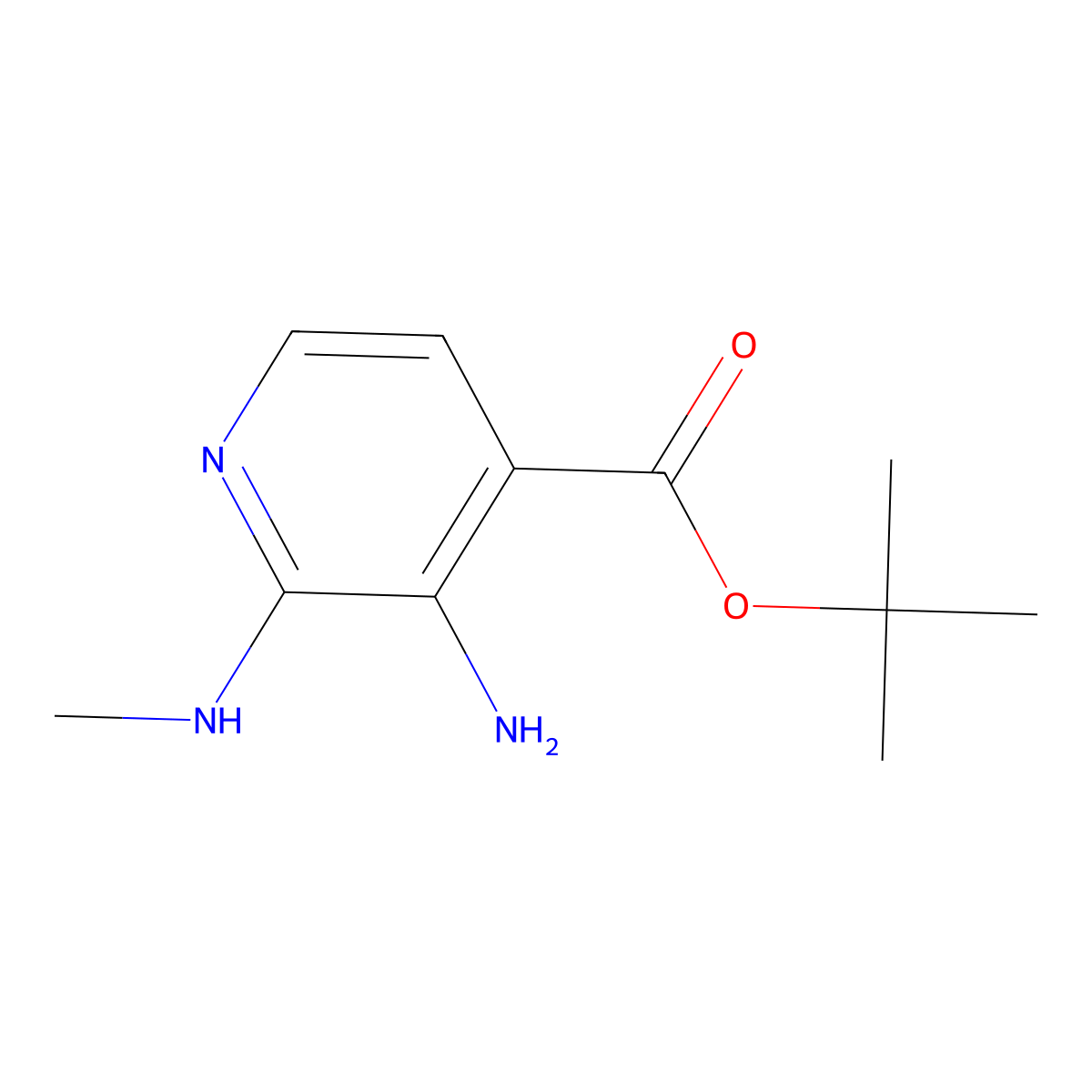 Tert-butyl 3-amino-2-(methylamino)pyridine-4-carboxylate molecular structure, CAS 2639419-30-8