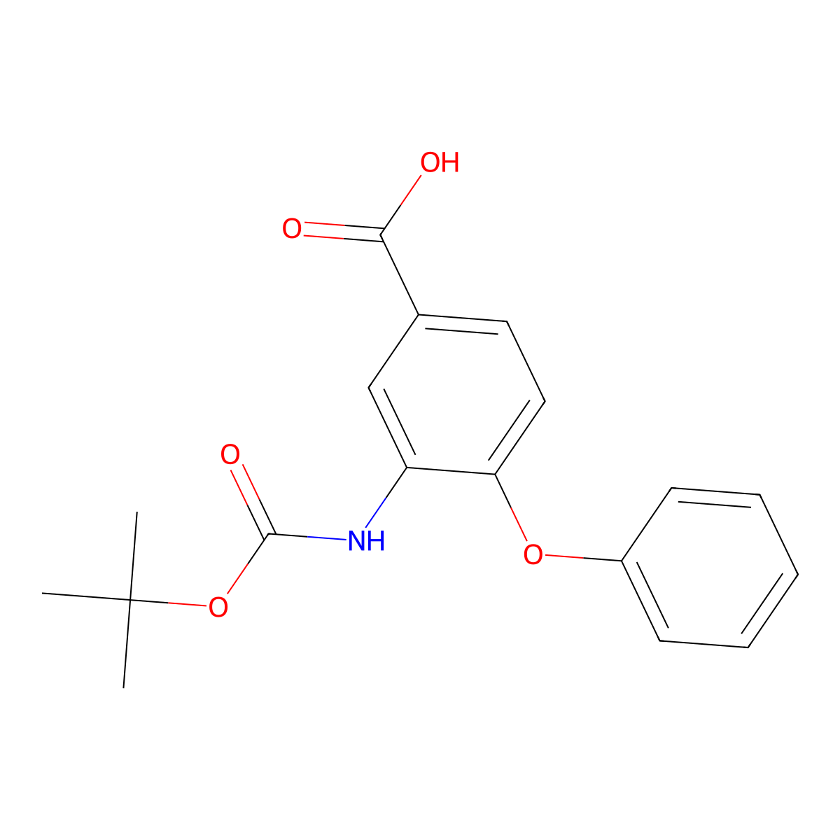 3-{[(Tert-butoxy)carbonyl]amino}-4-phenoxybenzoic acid molecular structure, CAS 2639419-33-1