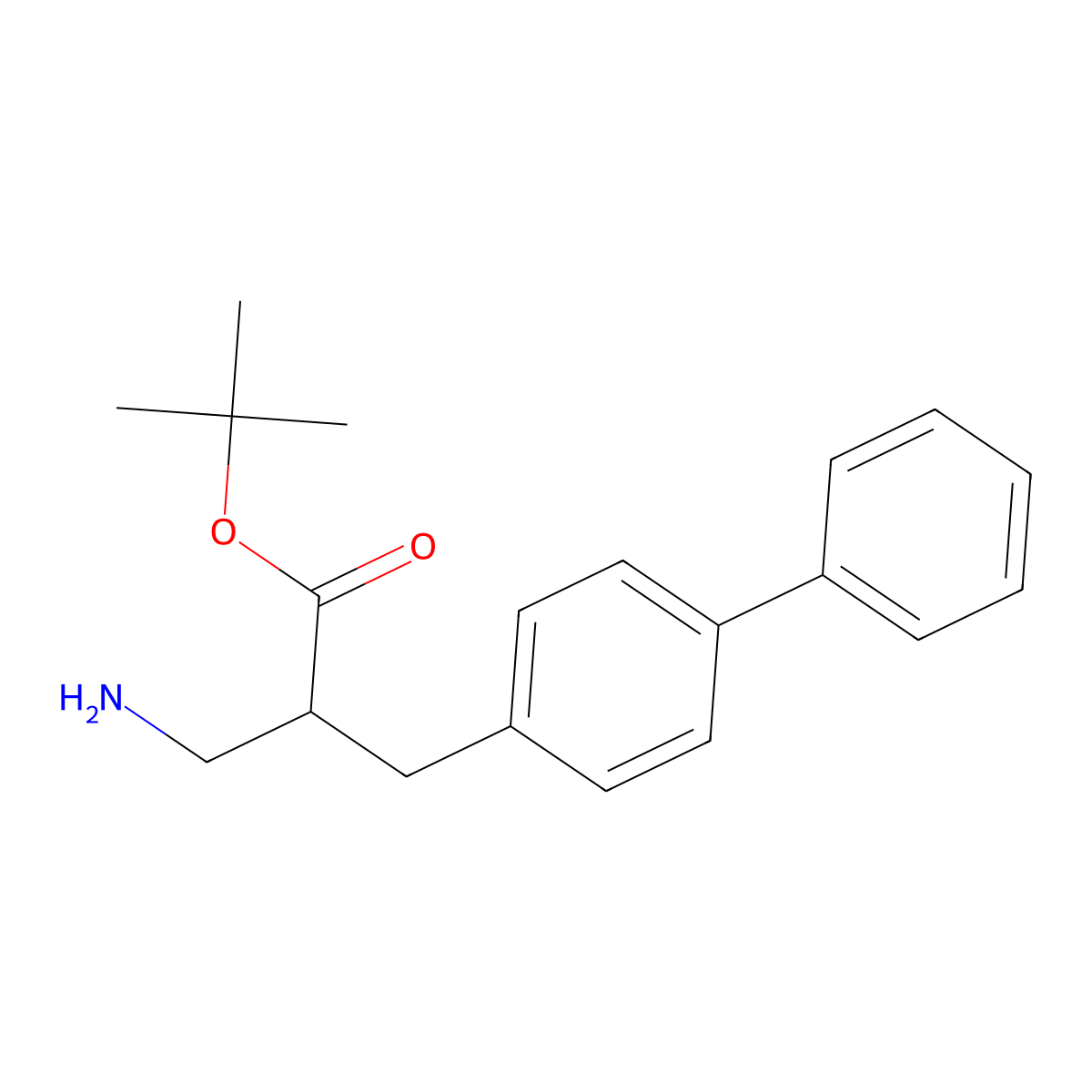 Tert-butyl 3-amino-2-({[1,1'-biphenyl]-4-yl}methyl)propanoate molecular structure, CAS 2639419-43-3