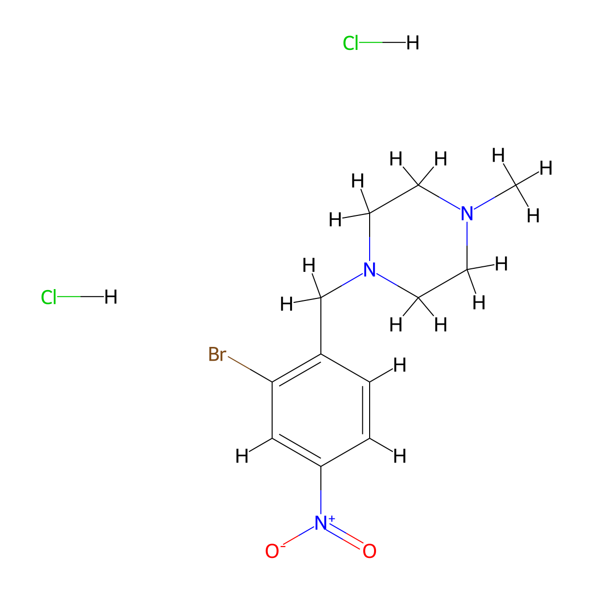 1-[(2-Bromo-4-nitrophenyl)methyl]-4-methylpiperazine dihydrochloride molecular structure, CAS 2639419-55-7