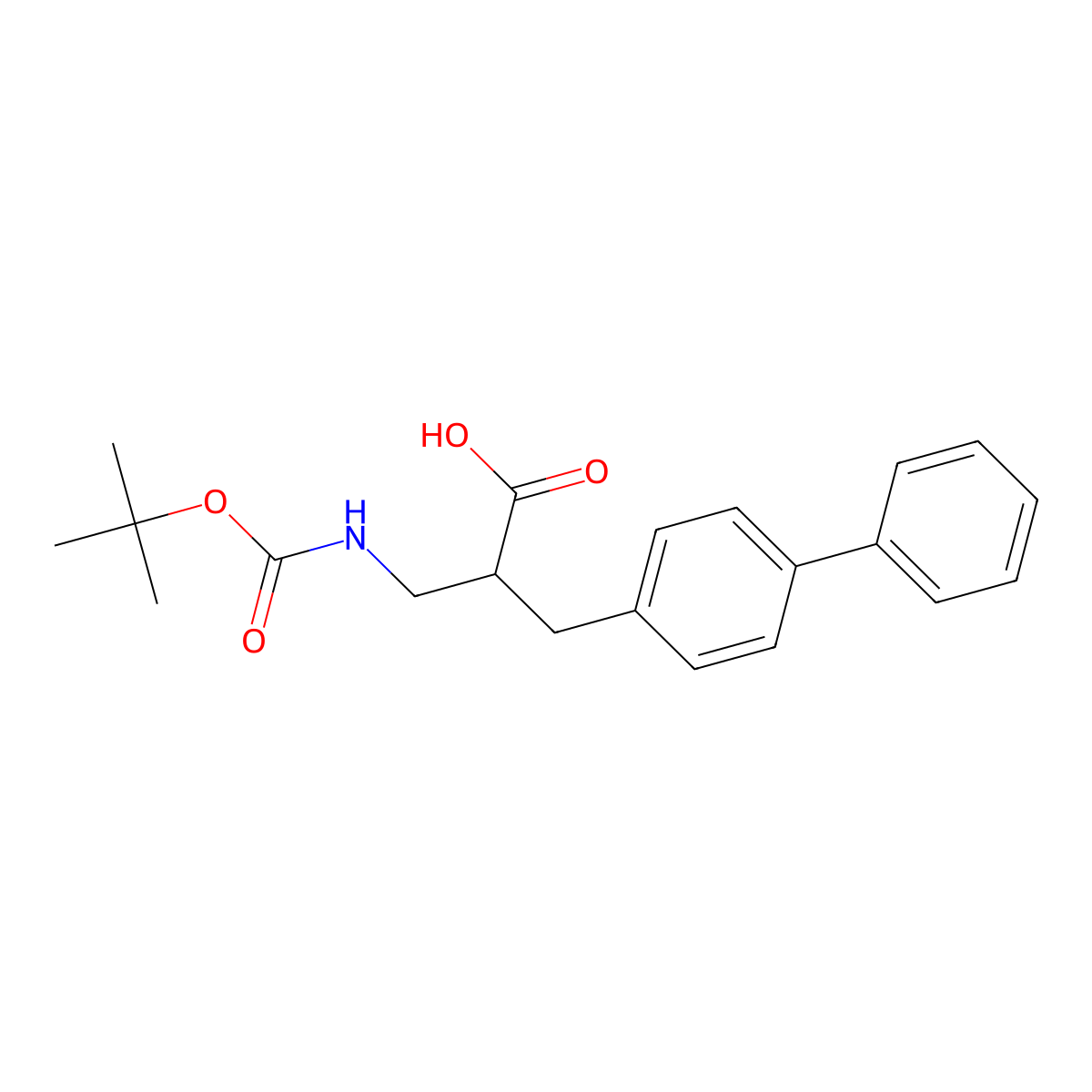 (R)-3-Biphenyl-4-YL-2-(tert-butoxycarbonylamino-methyl)-propionic acid molecular structure, CAS 2639419-59-1