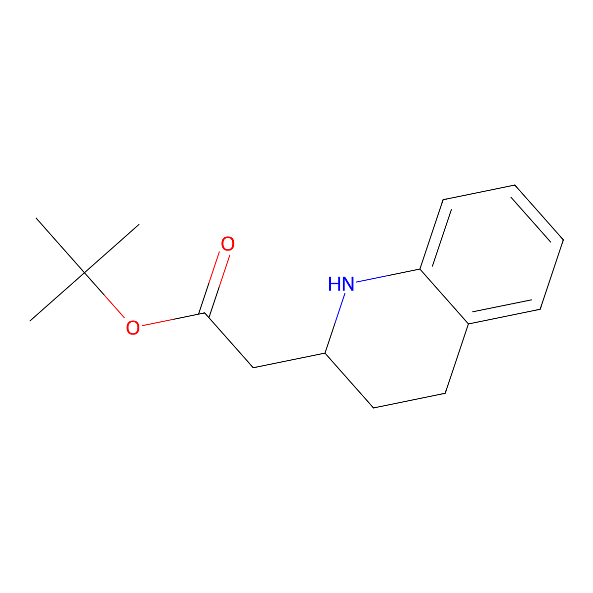 Tert-butyl 2-(1,2,3,4-tetrahydroquinolin-2-yl)acetate molecular structure, CAS 2639419-74-0