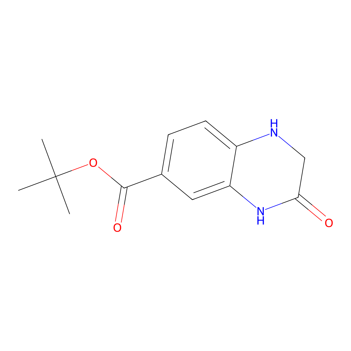 Tert-butyl 3-oxo-1,2,3,4-tetrahydroquinoxaline-6-carboxylate molecular structure, CAS 2639419-79-5