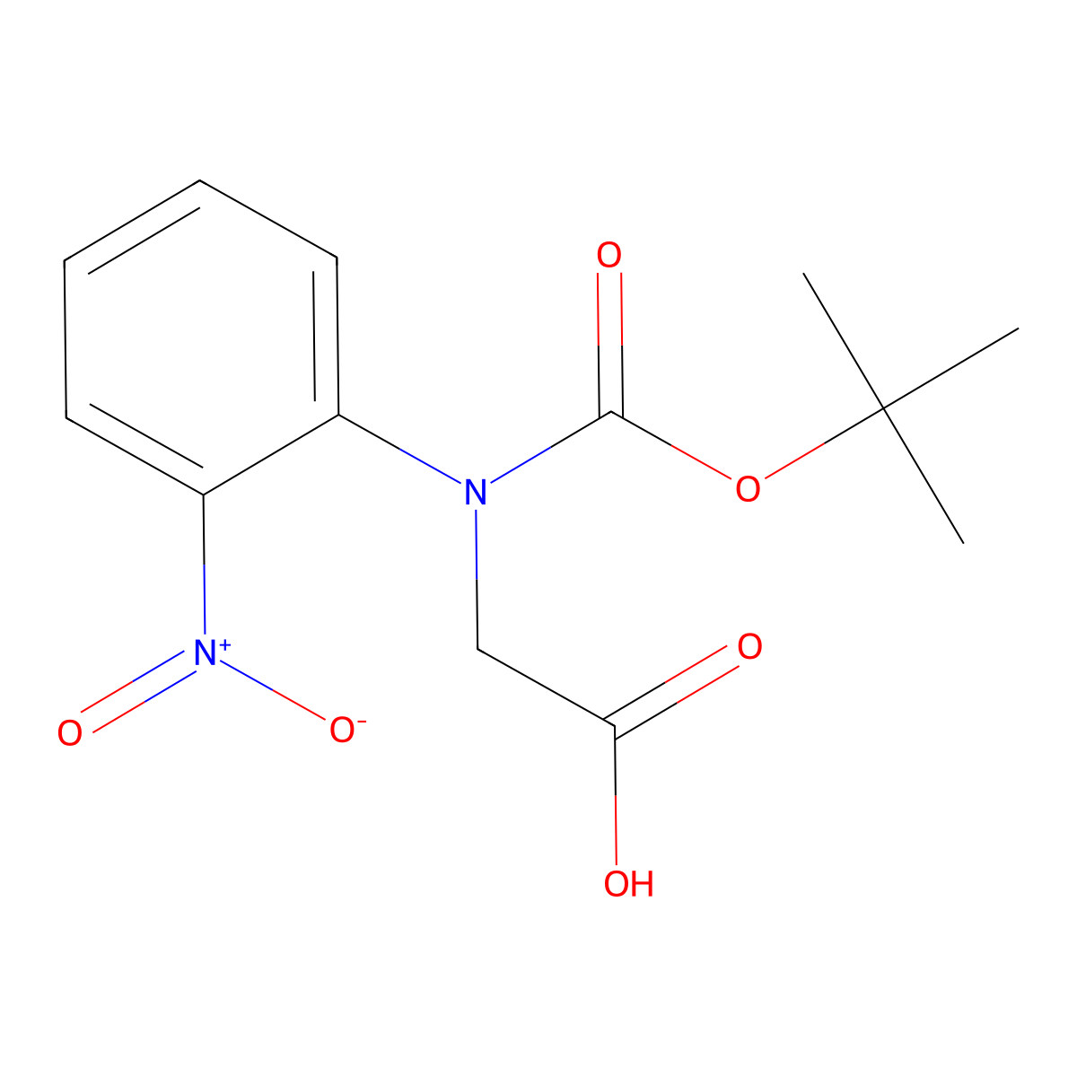 2-{[(Tert-butoxy)carbonyl](2-nitrophenyl)amino}acetic acid molecular structure, CAS 2639419-84-2