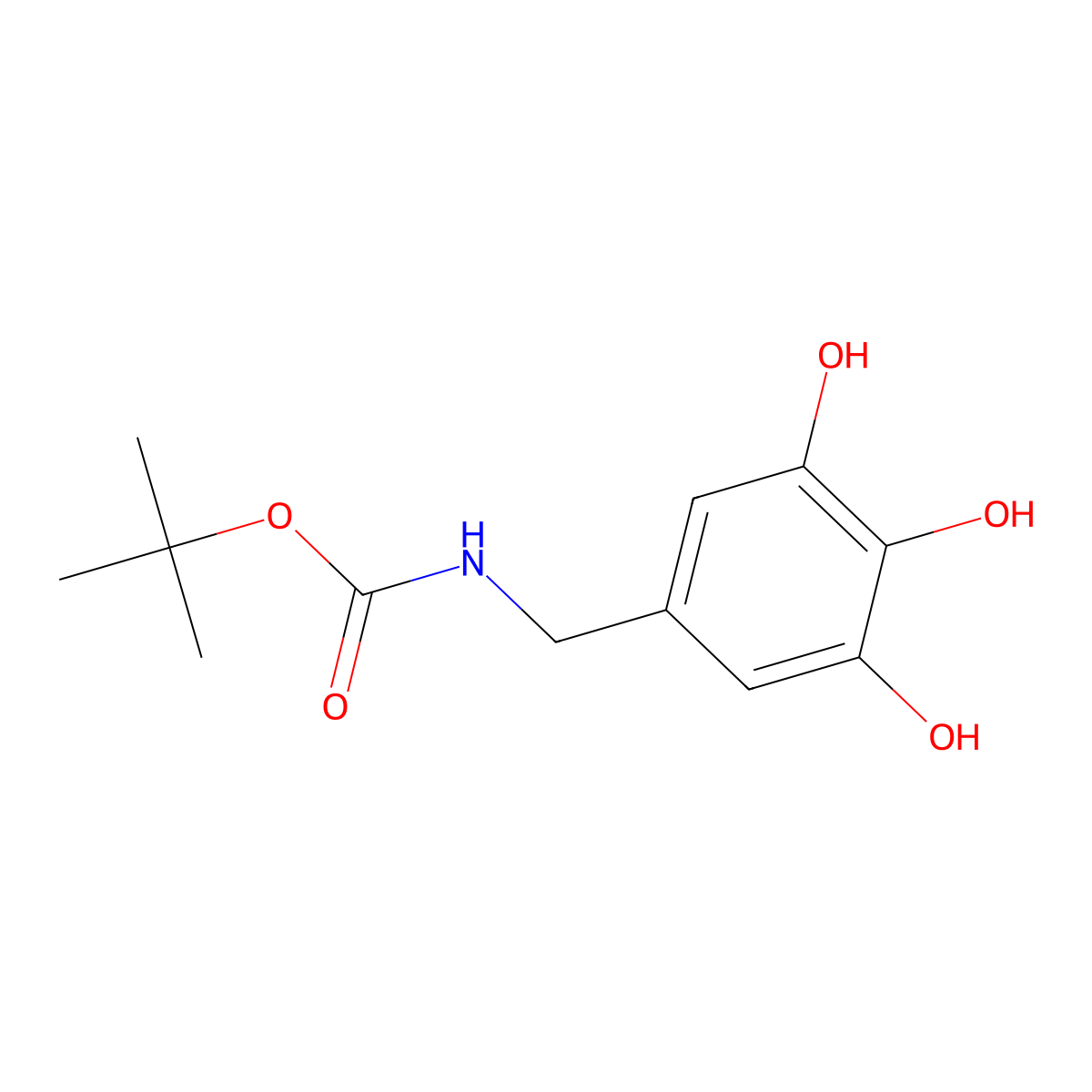 tert-butyl N-[(3,4,5-trihydroxyphenyl)methyl]carbamate molecular structure, CAS 2639419-89-7