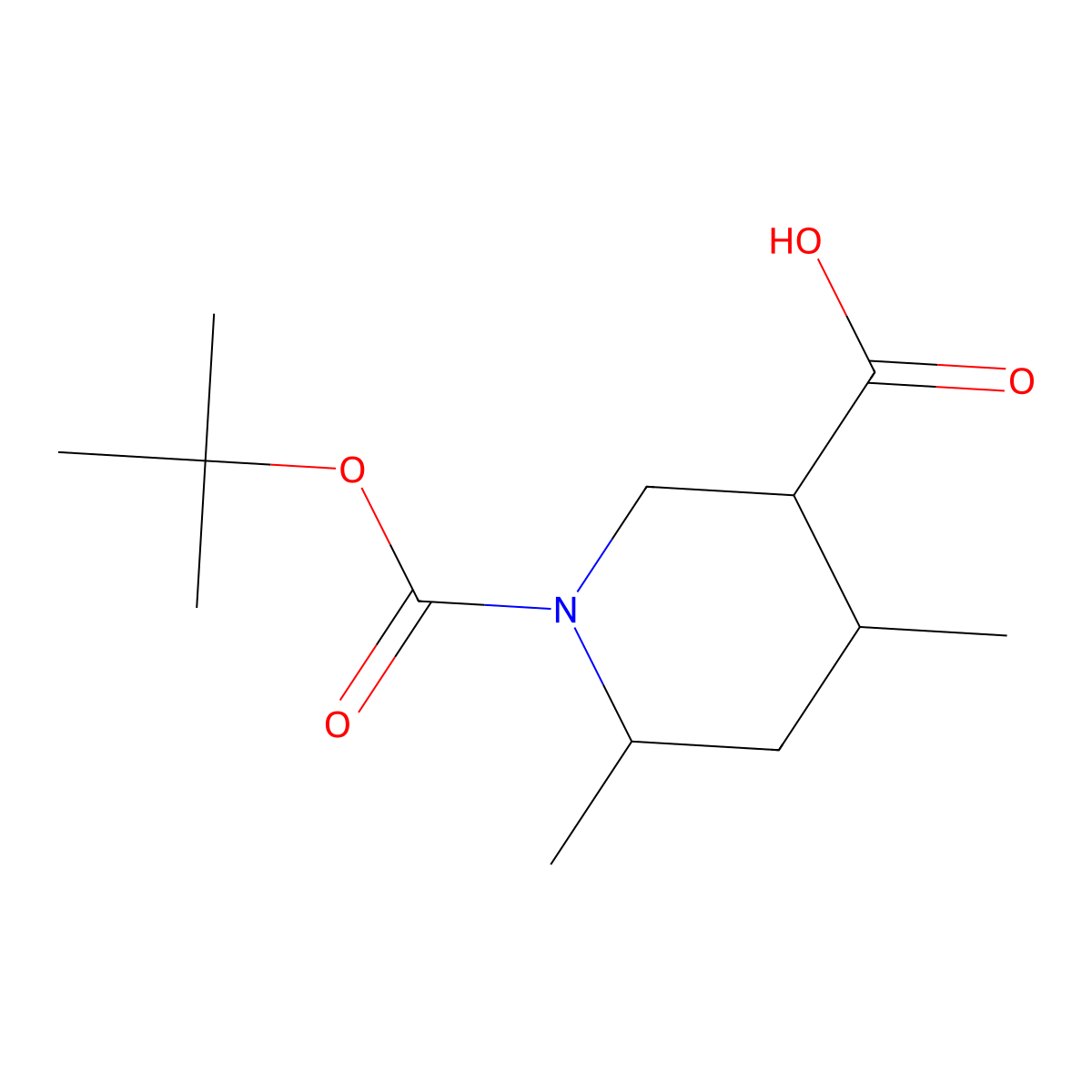1-[(Tert-butoxy)carbonyl]-4,6-dimethylpiperidine-3-carboxylic acid molecular structure, CAS 2639420-03-2