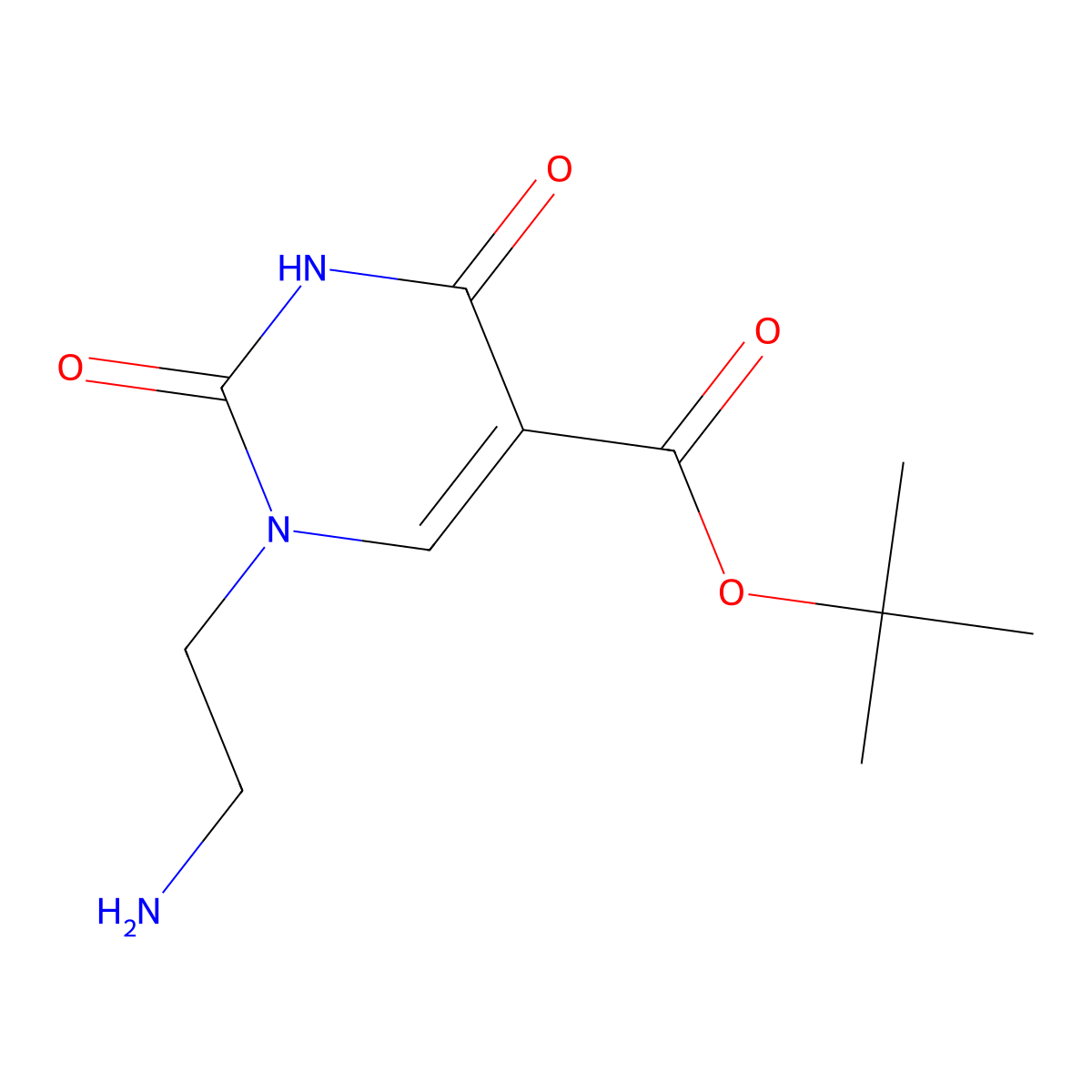 Tert-butyl 1-(2-aminoethyl)-2,4-dioxo-1,2,3,4-tetrahydropyrimidine-5-carboxylate molecular structure, CAS 2639420-12-3