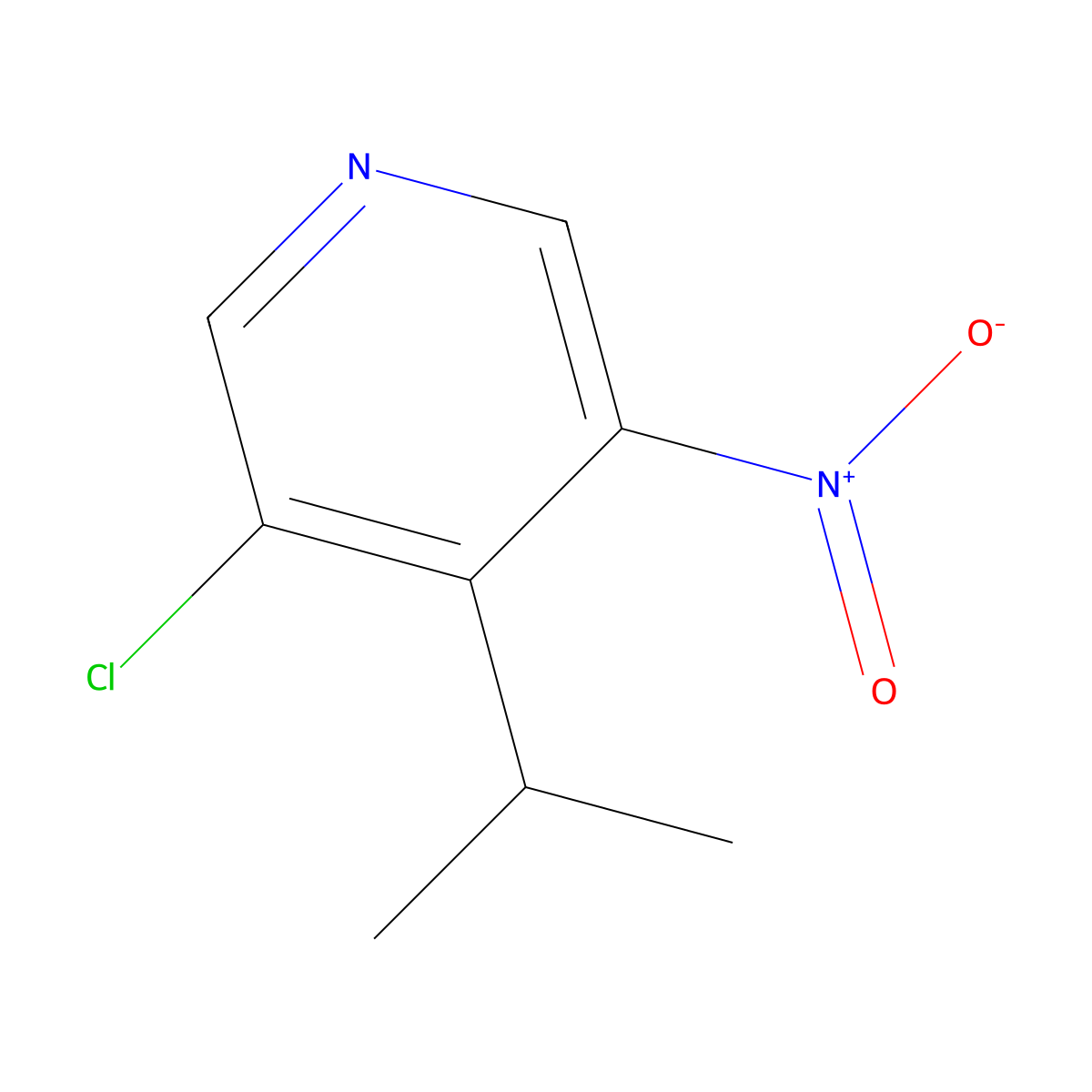 3-Chloro-5-nitro-4-(propan-2-yl)pyridine molecular structure, CAS 2639420-14-5