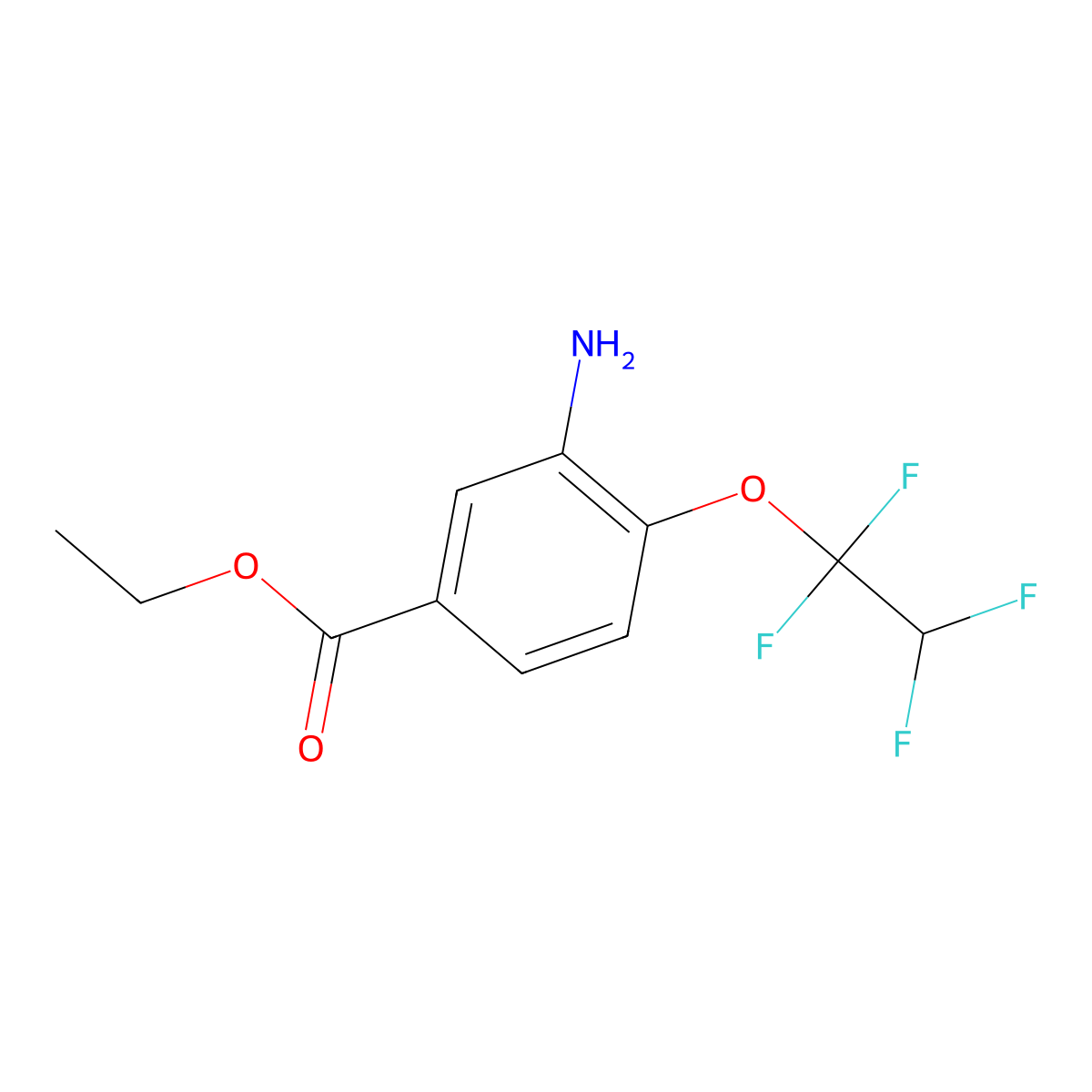 Ethyl 3-amino-4-(1,1,2,2-tetrafluoroethoxy)benzoate molecular structure, CAS 2639420-32-7