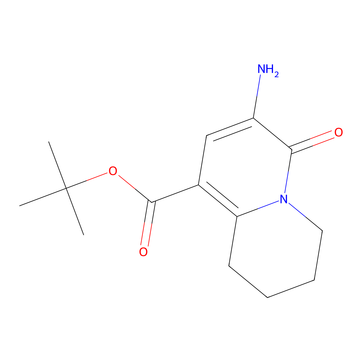 tert-butyl 7-amino-6-oxo-2,3,4,6-tetrahydro-1H-quinolizine-9-carboxylate molecular structure, CAS 2639420-47-4