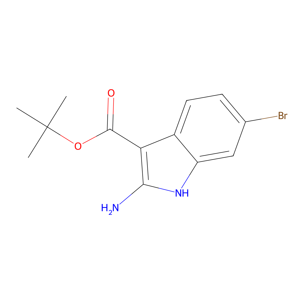 tert-butyl 2-amino-6-bromo-1H-indole-3-carboxylate molecular structure, CAS 2639420-51-0