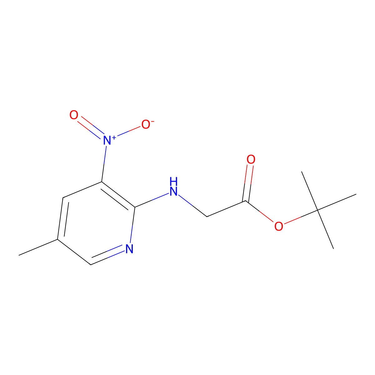 Tert-butyl 2-[(5-methyl-3-nitropyridin-2-yl)amino]acetate molecular structure, CAS 2639420-58-7