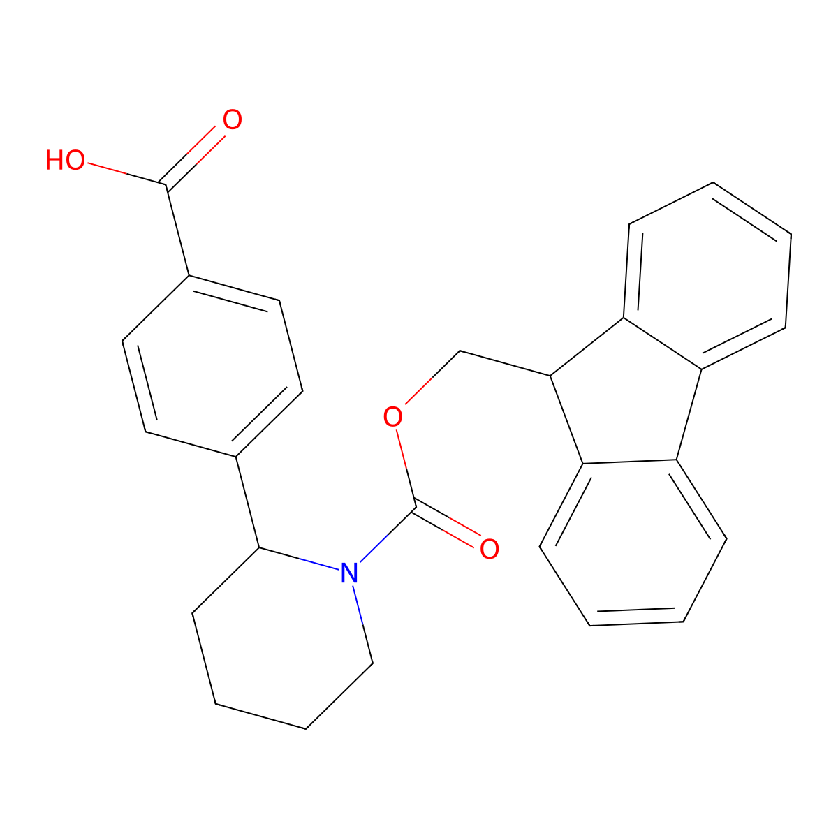4-(1-{[(9H-fluoren-9-yl)methoxy]carbonyl}piperidin-2-yl)benzoic acid molecular structure, CAS 2639420-62-3
